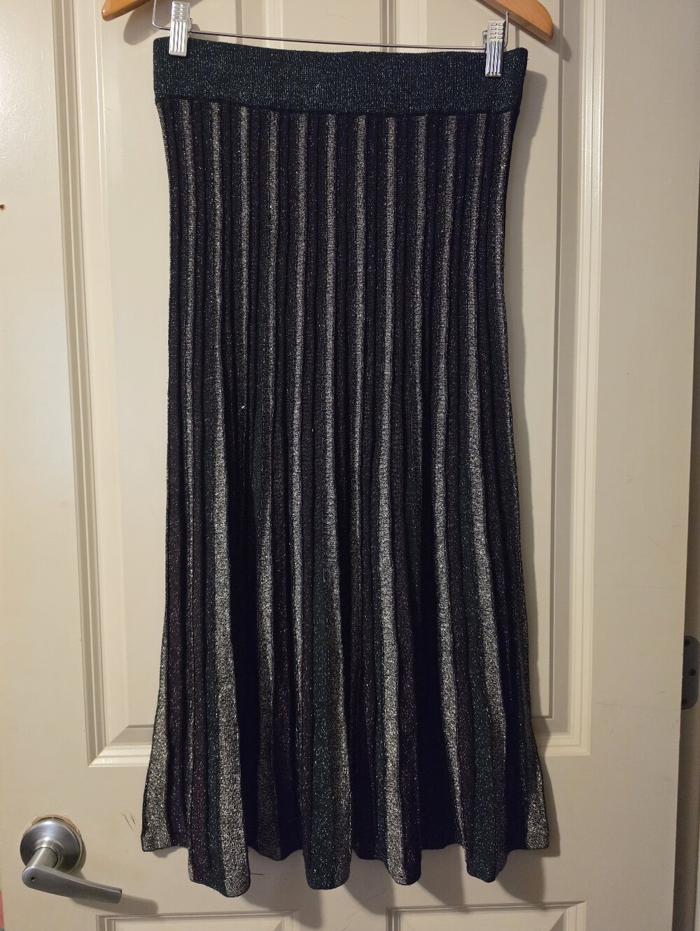 Nanette Lepore Black Metallic Skirt M